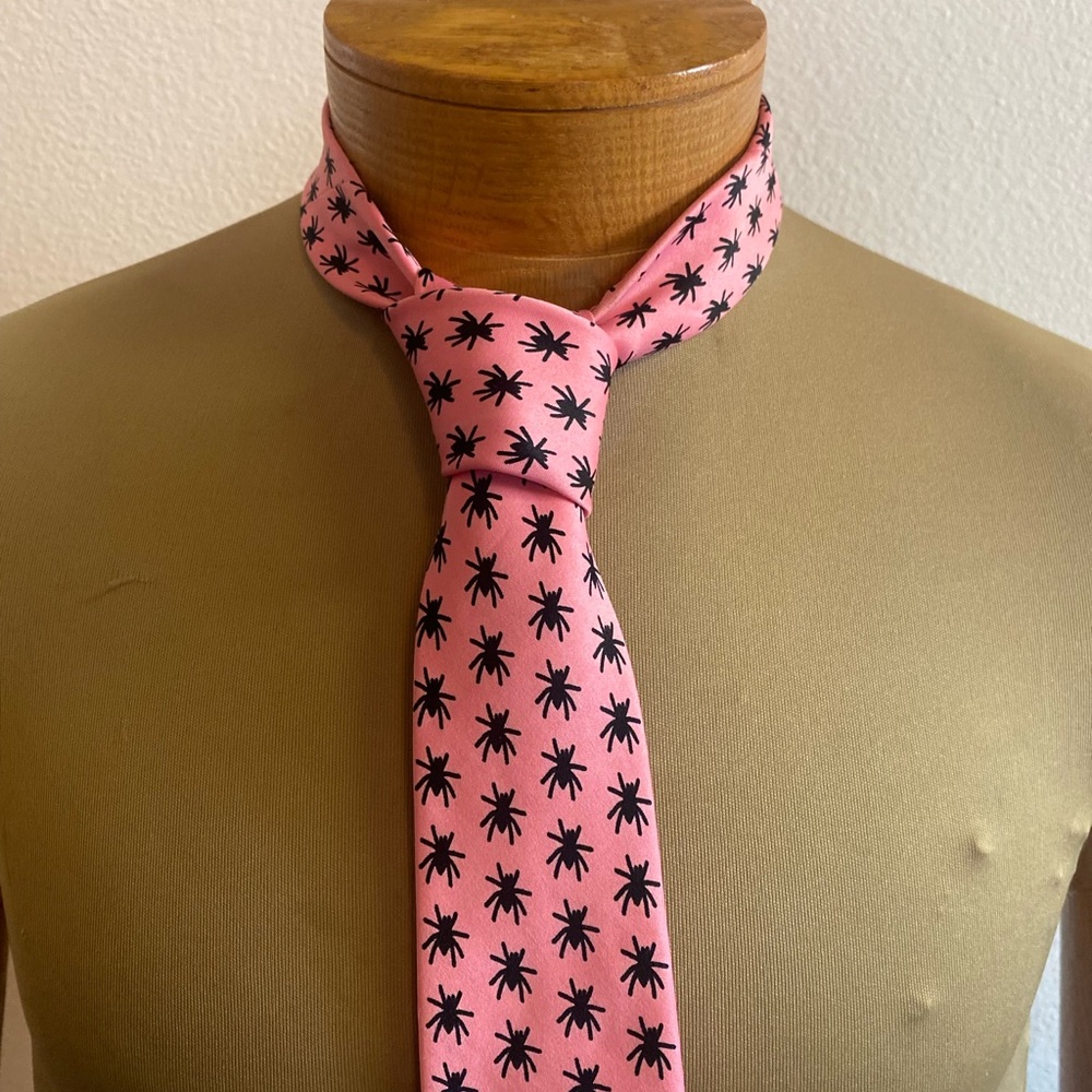 Hand Made Polyester pink with black spiders
